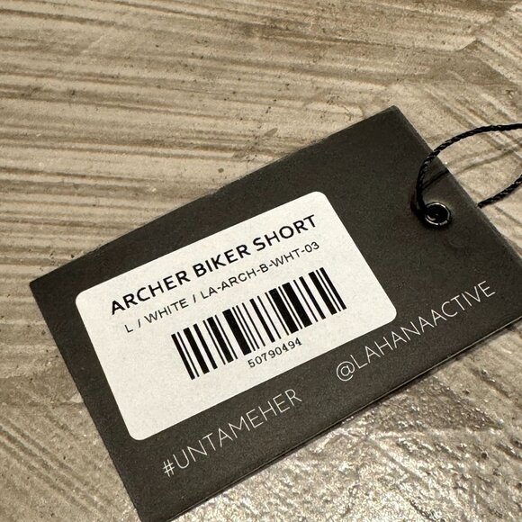 Lahana Active Womens White Archer Biker Shorts Large Athleisure NWT - Picture 4 of 4